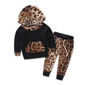 2pcs Leopard Baby Girls Clothing Set