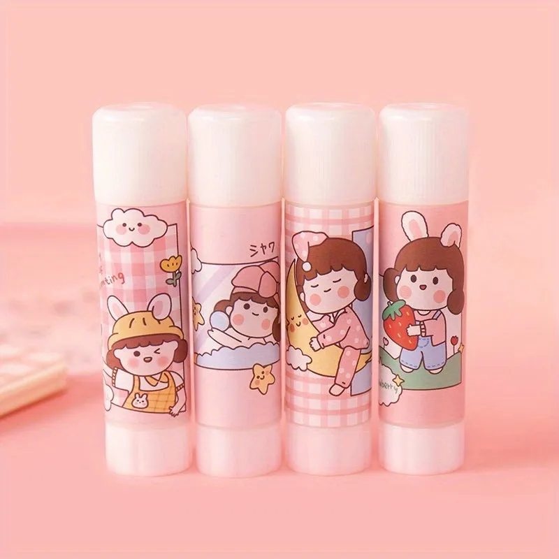 4pcs Large Capacity Cartoon Solid Glue: Perfect for School Supplies DIY Projects!