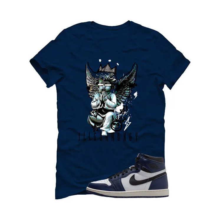 Air Jordan 1 High OG Midnight Navy Navy Blue T-Shirt (Graffiti Angel)| illcurrency