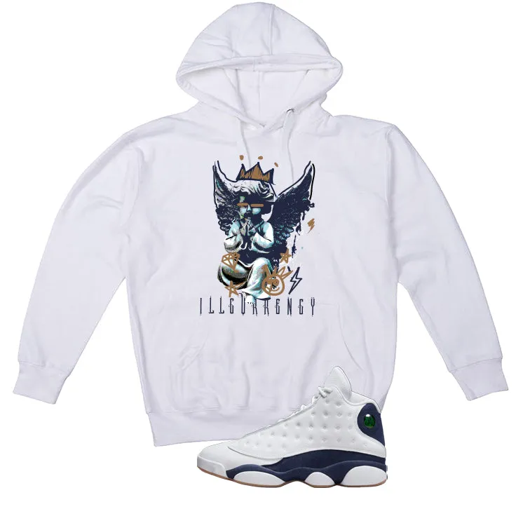 Air Jordan 13 Midnight Navy White T-Shirt (Graffiti Angel)| illcurrency