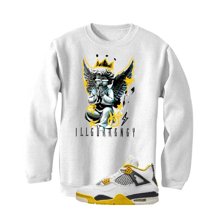 Air Jordan 4 WNNS “Vivid Sulfur” | illcurrency White T-Shirt (Graffiti Angel)