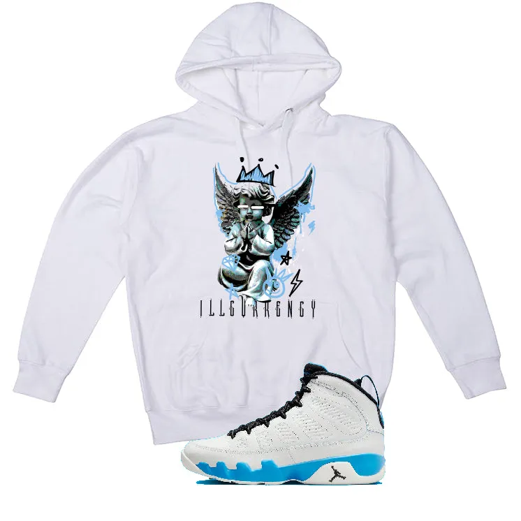 Air Jordan 9 “Powder Blue” | illcurrency White T-Shirt (Graffiti Angel)