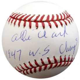 Allie Clark Autographed Official MLB Baseball New York Yankees "1947 W.S. Champs" Beckett BAS #F26436