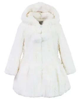 American Widgeon - Hooded Furry Pom Coat