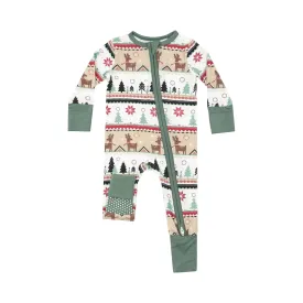 ANG Reindeer Fair Isle Zipper Romper