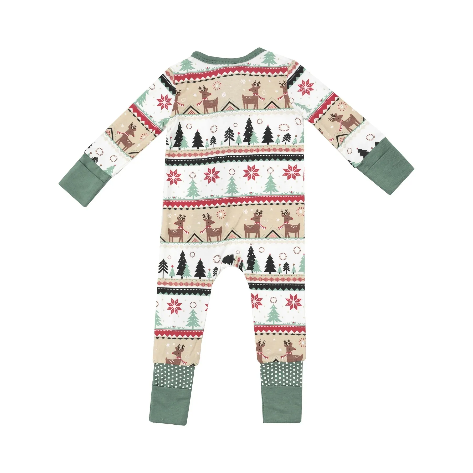 ANG Reindeer Fair Isle Zipper Romper