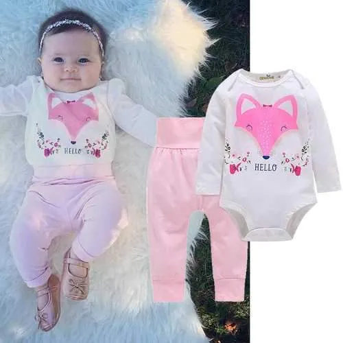 Animal Printed Baby Girls Clothing Set