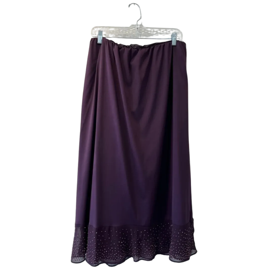 aubergine skirt w/ diamante hem - 22/24