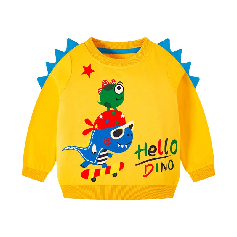 Baby Boy 3D Cartoon Dinosaur Pattern O-Neck Fashion Pullover Hoodies by MyKids-USA™