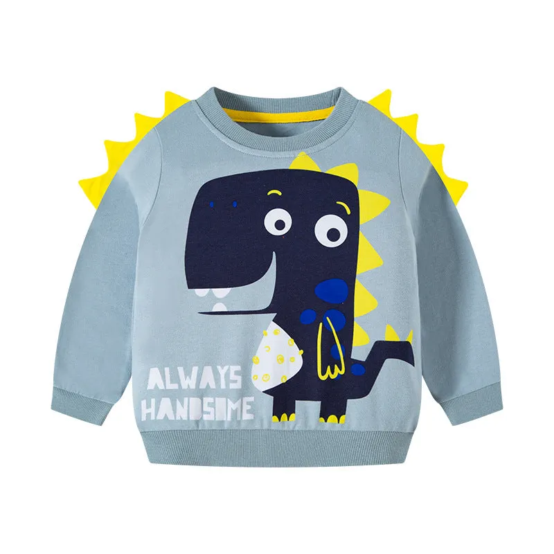 Baby Boy 3D Cartoon Dinosaur Pattern O-Neck Fashion Pullover Hoodies by MyKids-USA™