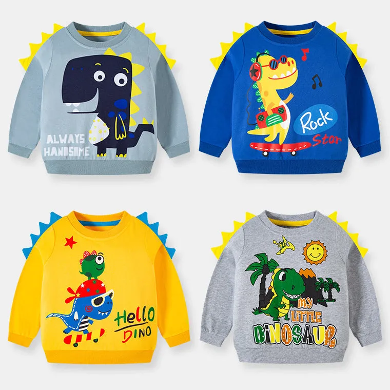 Baby Boy 3D Cartoon Dinosaur Pattern O-Neck Fashion Pullover Hoodies by MyKids-USA™