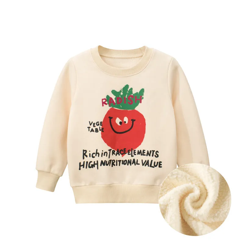 Baby Boy Cartoon Carrot And Letter Pattern Pure Cotton Warm Hoodie by MyKids-USA™