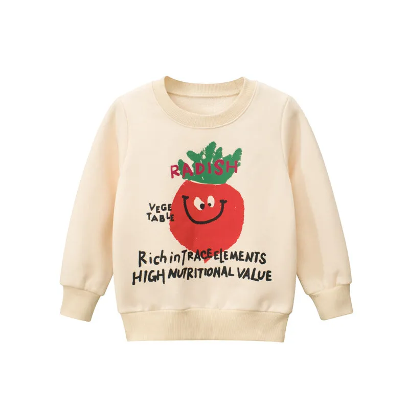 Baby Boy Cartoon Carrot And Letter Pattern Pure Cotton Warm Hoodie by MyKids-USA™