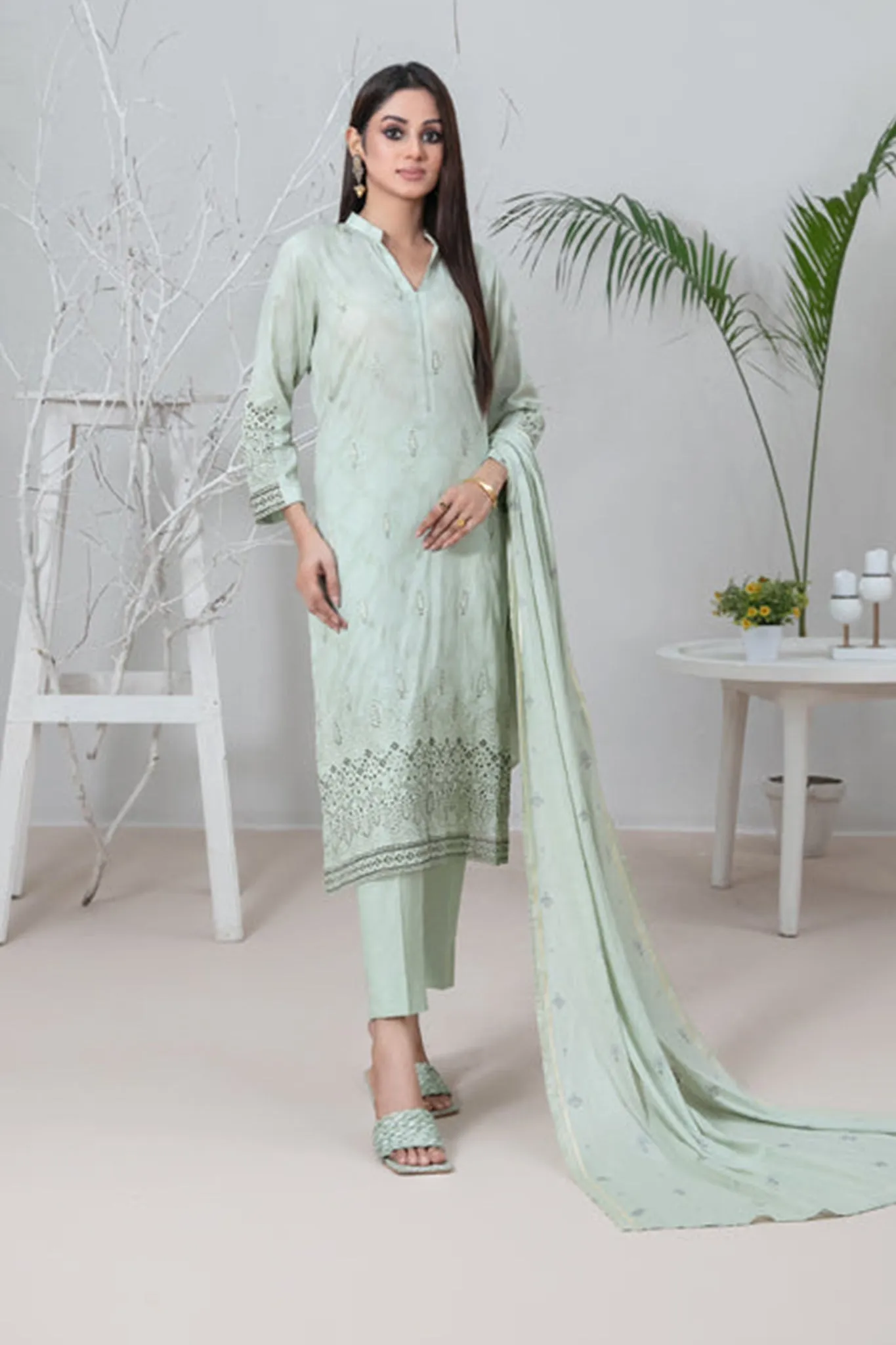 Banah By Tawakkal Unstitched 3 Piece Emb Lawn Collection'2024-D-9122