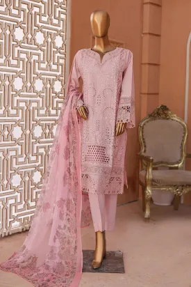 Bin Saeed Stitched 3 Piece Luxury Emb Lawn Collection'2024-LF-649-Pink