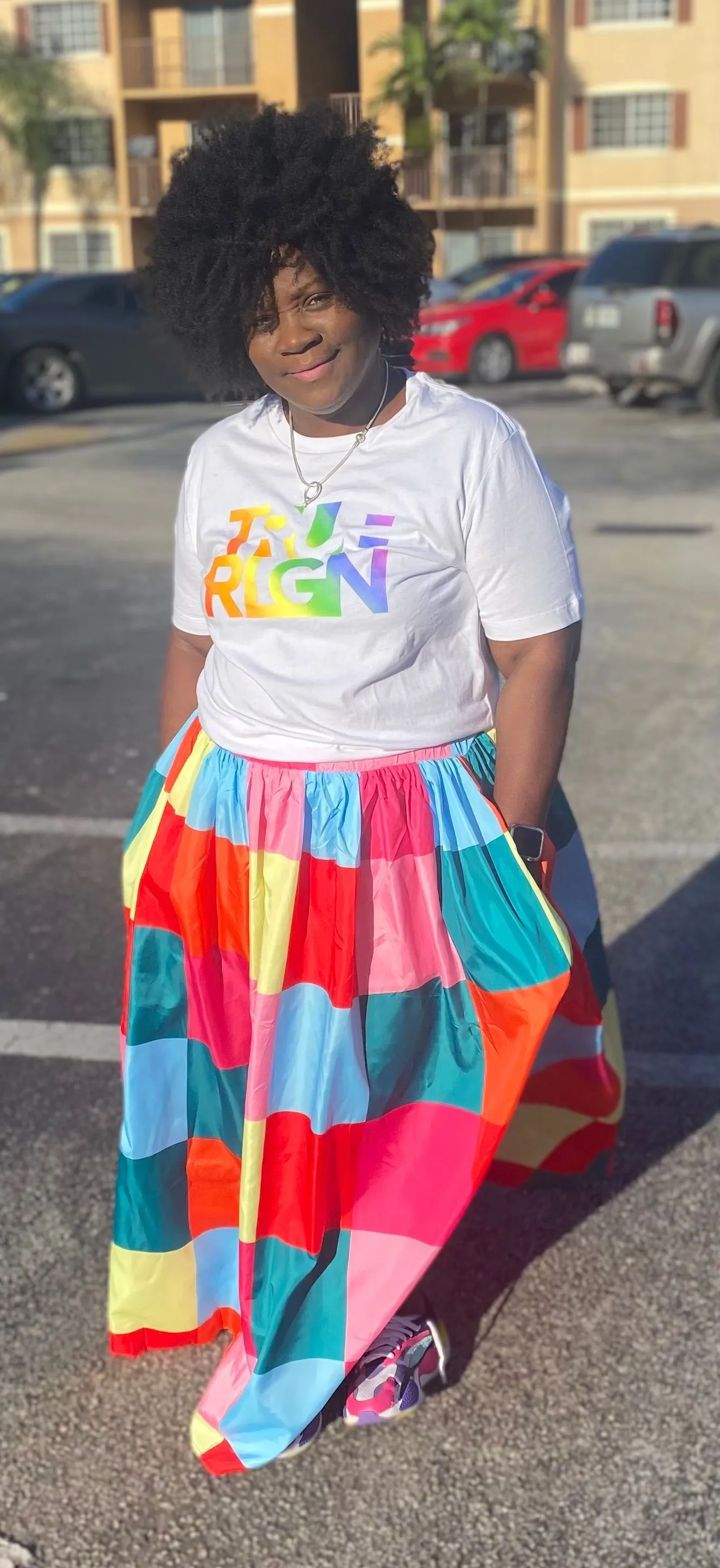 Bold Color Block Skirt