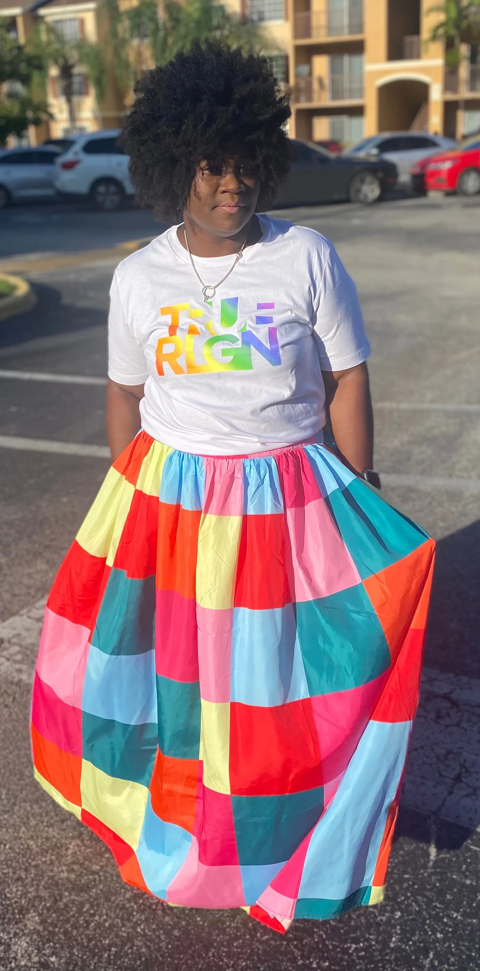 Bold Color Block Skirt