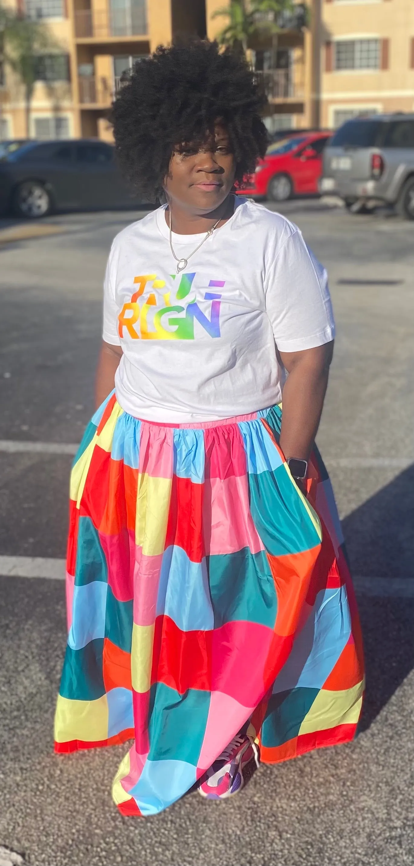 Bold Color Block Skirt