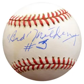 Bud Metheny Autographed Official AL Baseball New York Yankees "#3" Beckett BAS #F27161