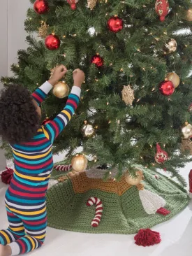 Candy Cane Crochet Tree Skirt - Version 1