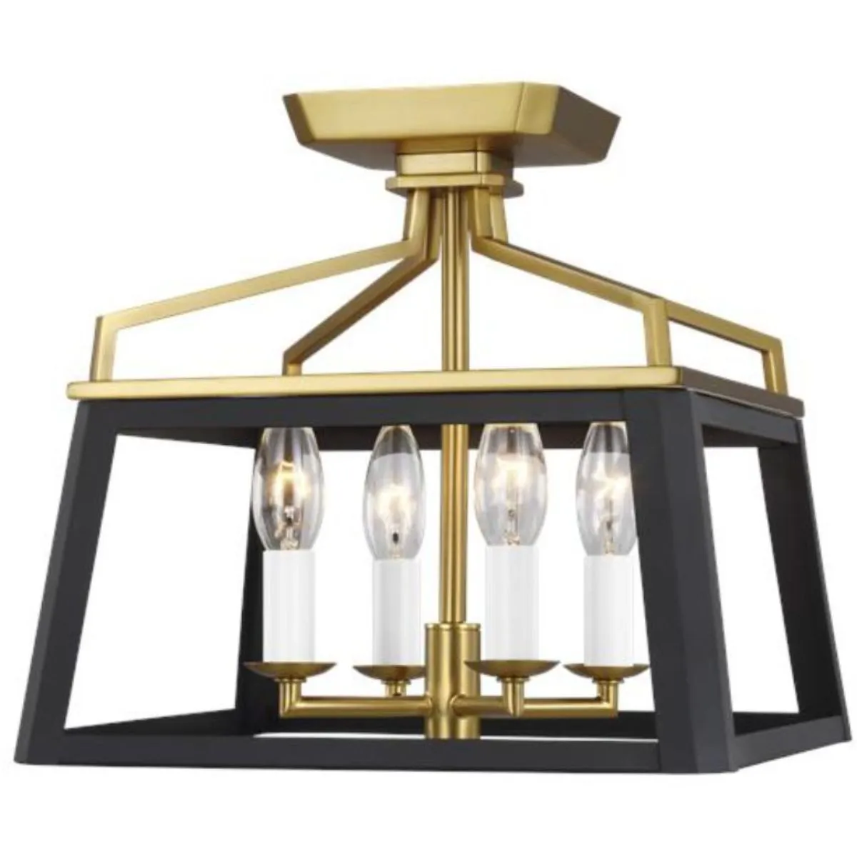 Carlow 12 in. 4 Lights Semi flush Mount Light Black finish