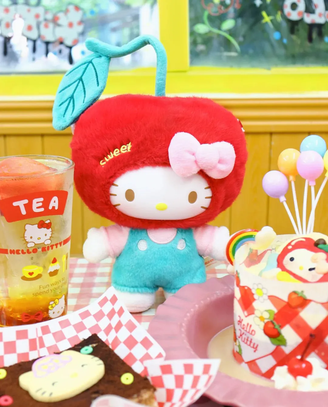 Cartoon Kitty Apple Plush Doll