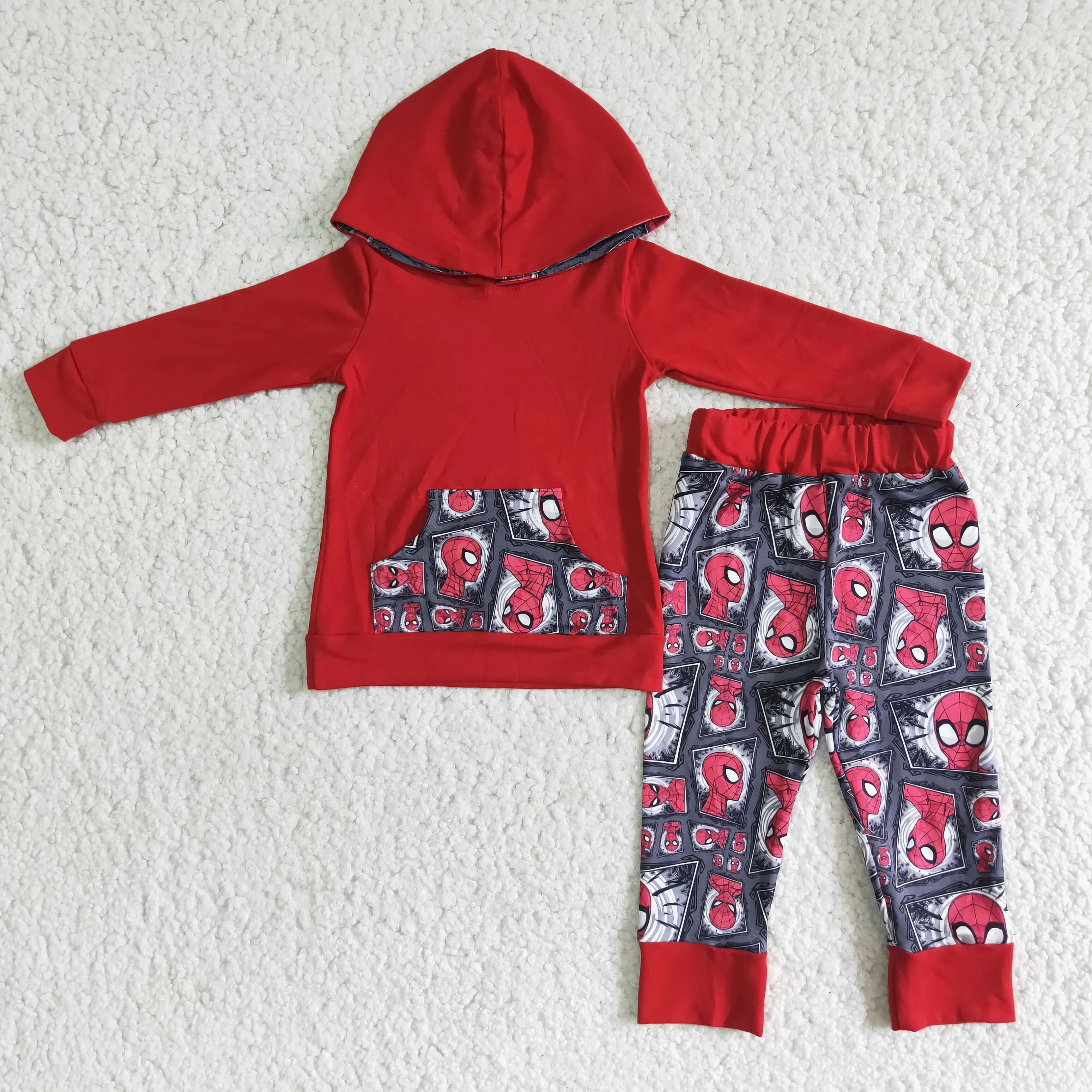 CARTOON RED HOODIE SET