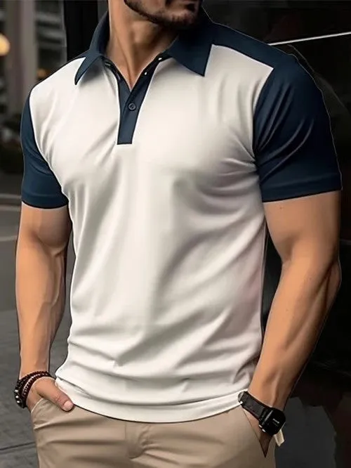 Casual Color Contrast Polo