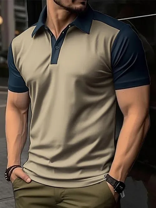 Casual Color Contrast Polo