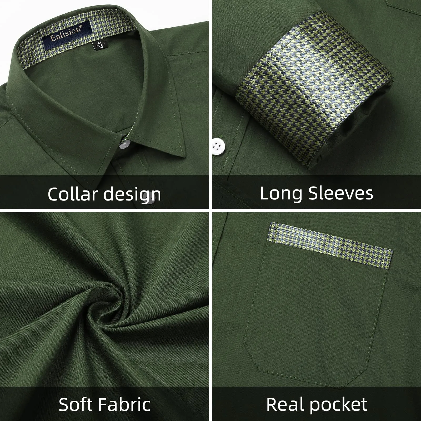 Casual Formal Shirt with Pocket - GREEN