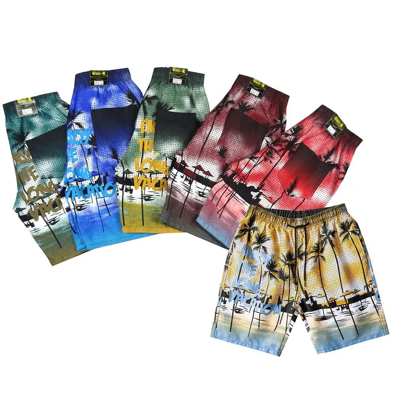 Casual printed shorts beach pants men's