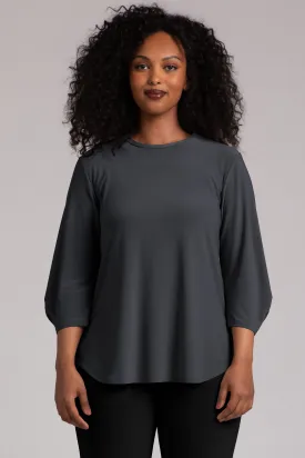 Classic Fit Lantern Top | Graphite