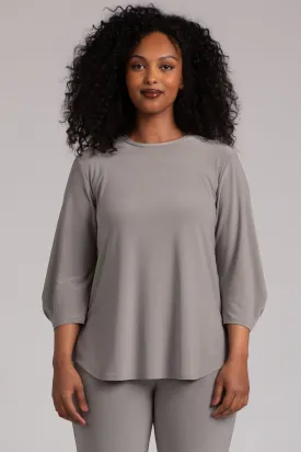 Classic Fit Lantern Top | Taupe