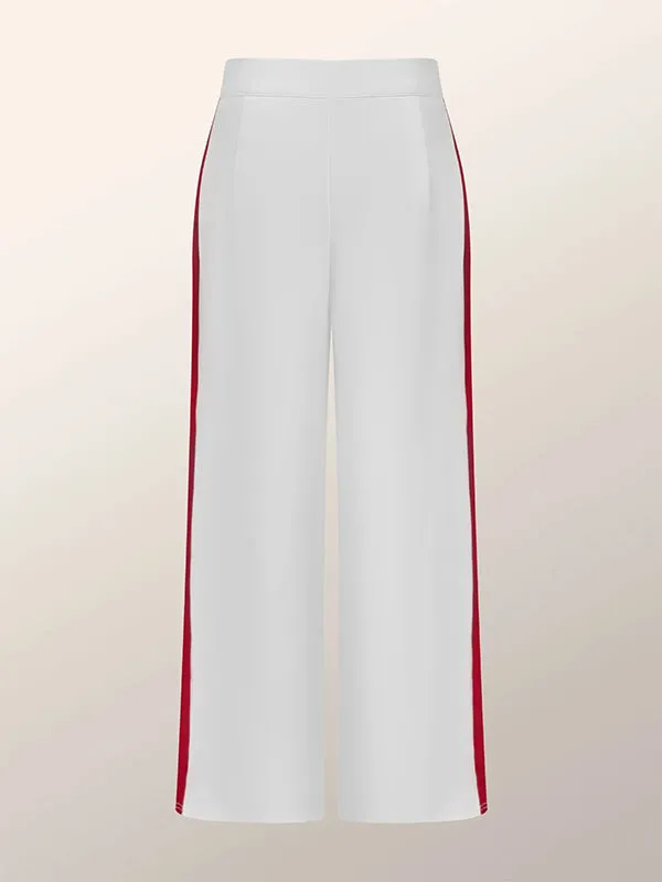 Contrast Color High Waisted Trousers Pants