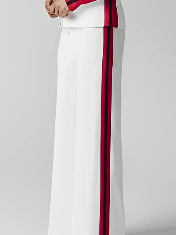 Contrast Color High Waisted Trousers Pants