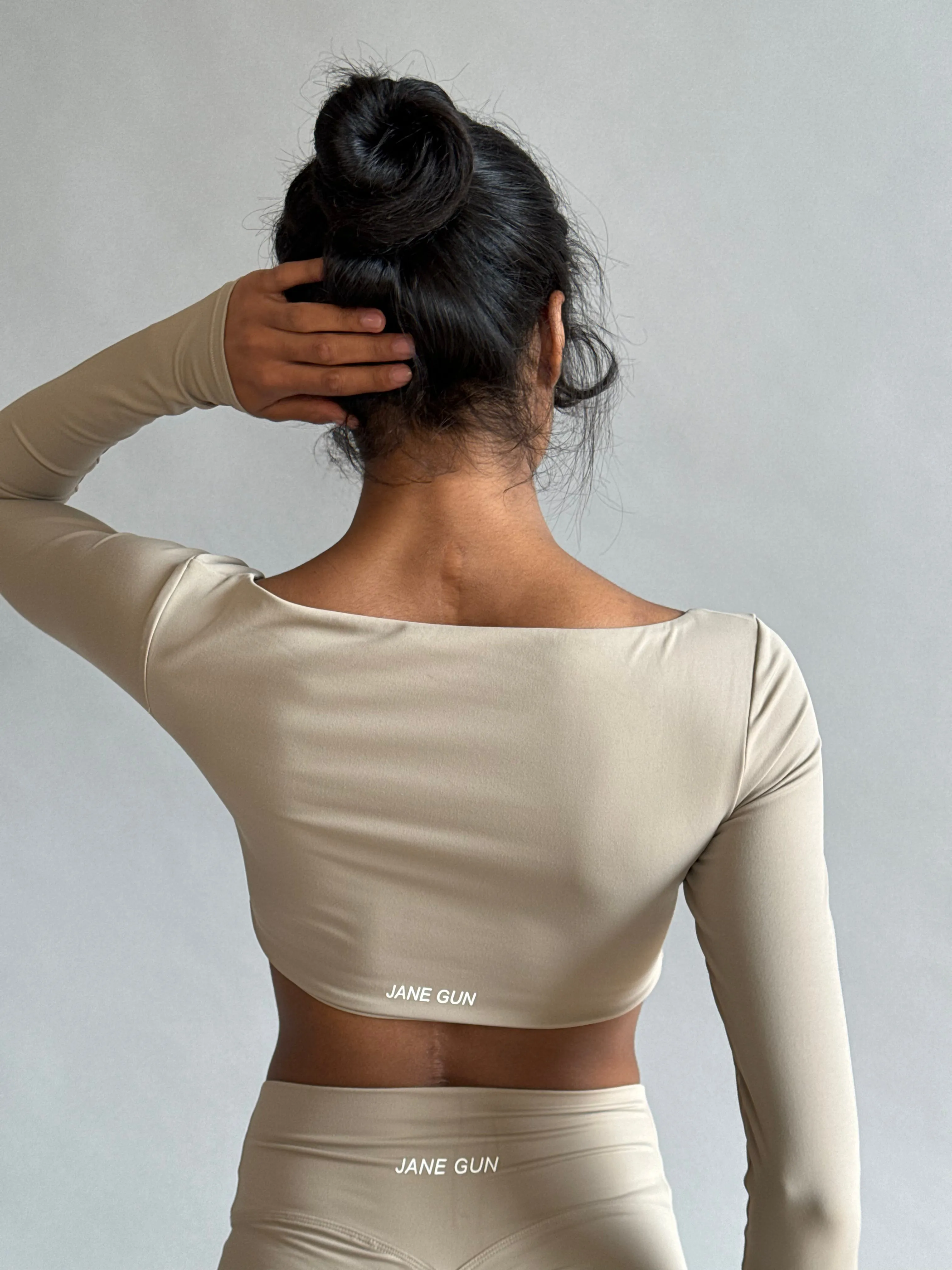 Crop Long Sleeve Top - Ivory