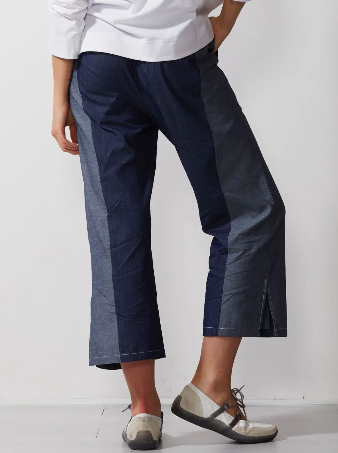 Denim Panelled Pants