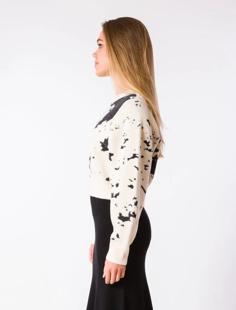 Ecru/Black Abstract Carrara Sweater