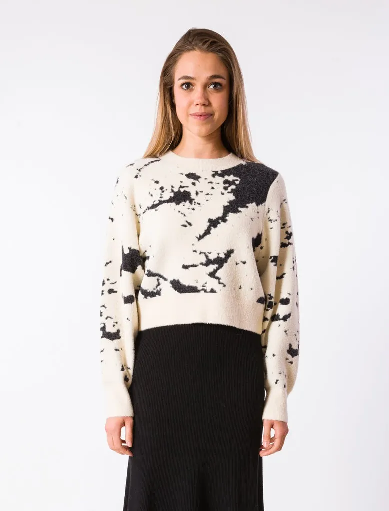 Ecru/Black Abstract Carrara Sweater