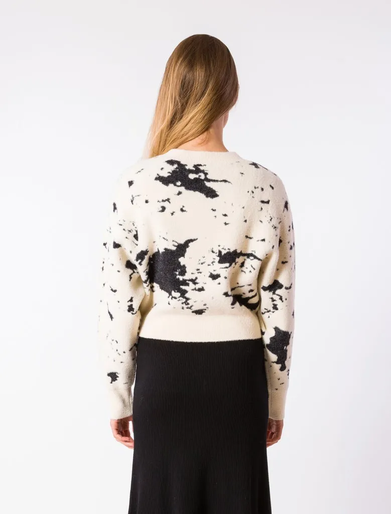 Ecru/Black Abstract Carrara Sweater