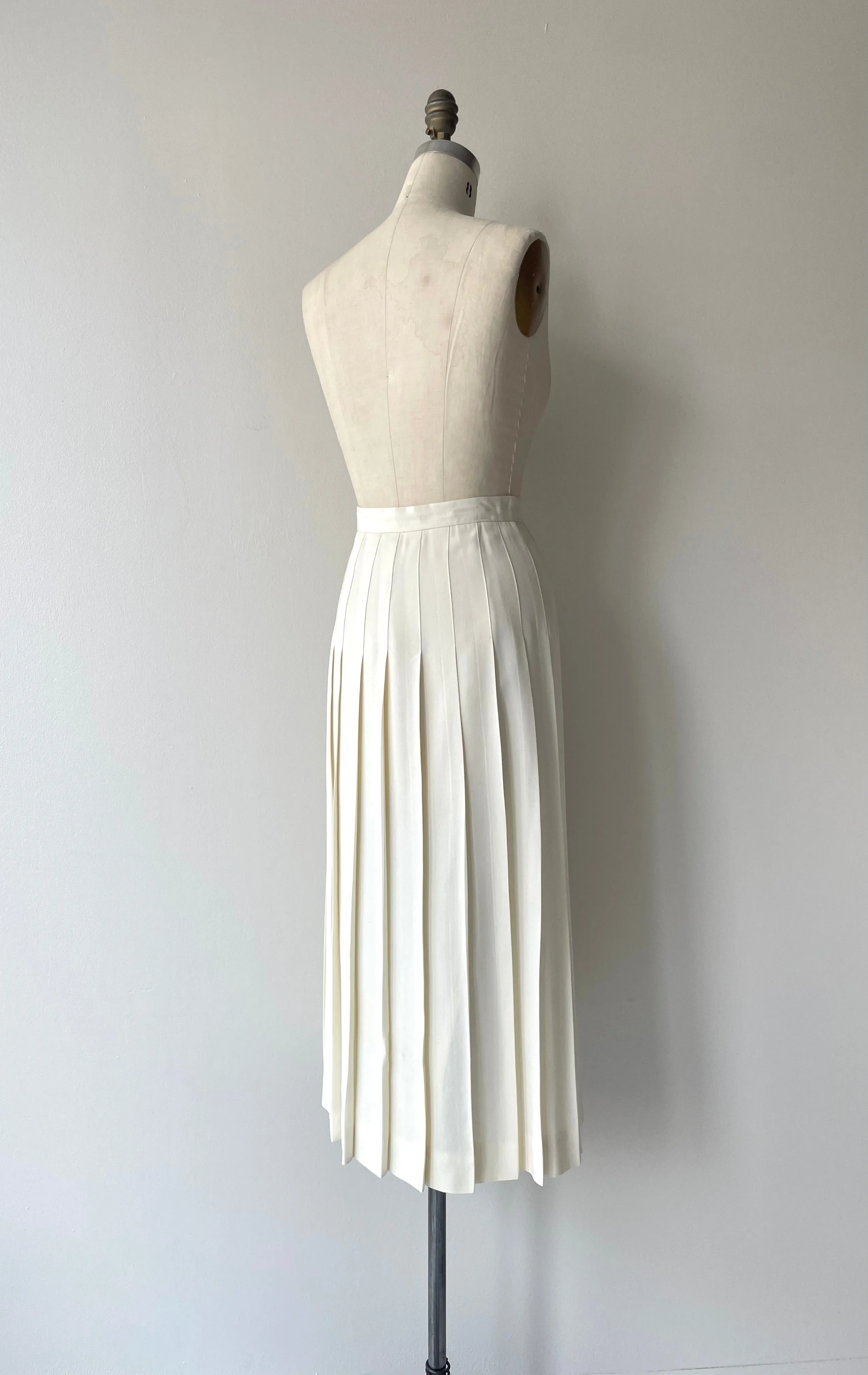 Eggshell Pleated Skirt