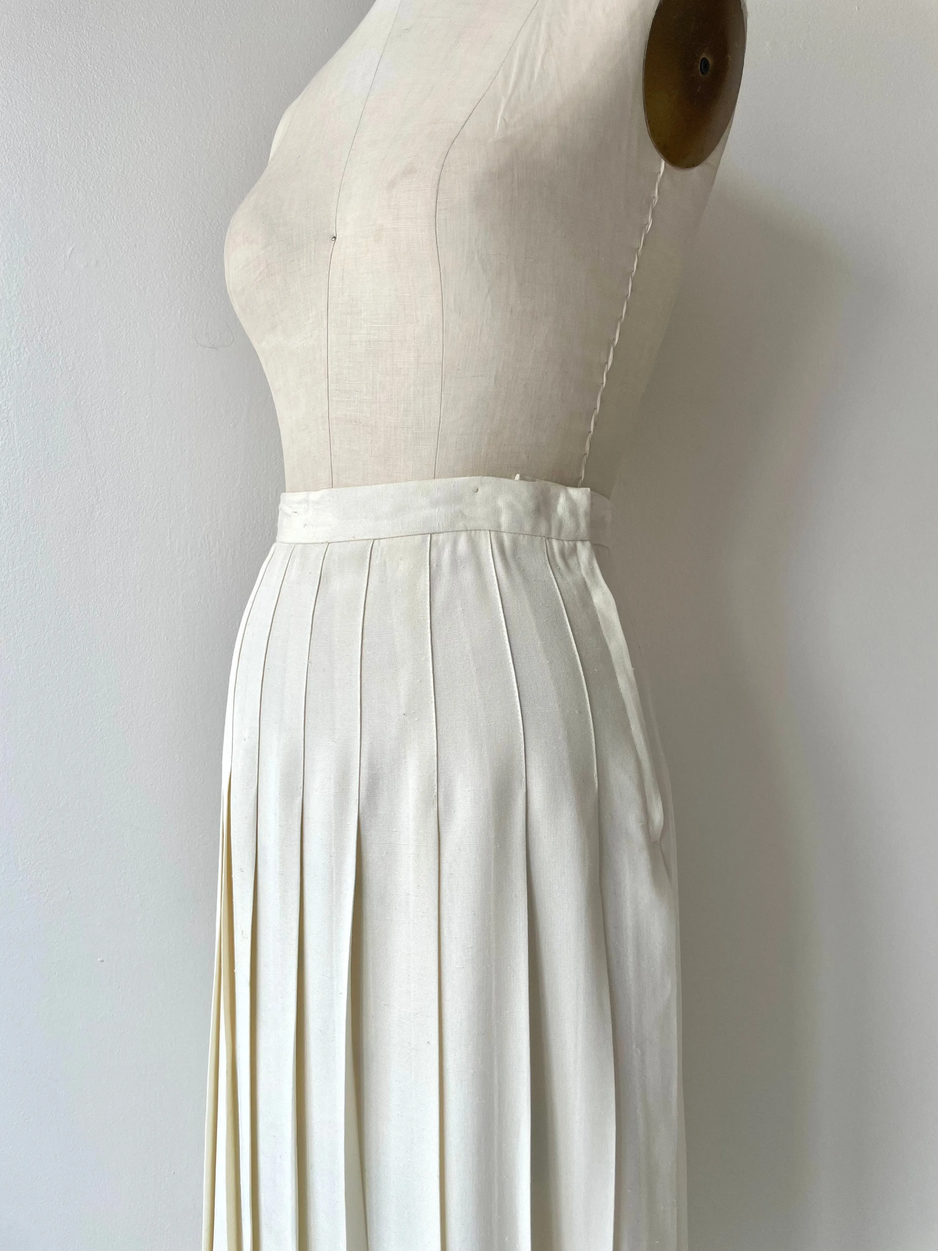 Eggshell Pleated Skirt