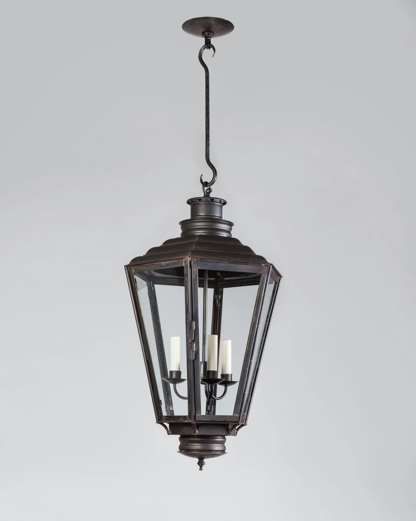 English Gas Exterior Hanging Lantern Medium