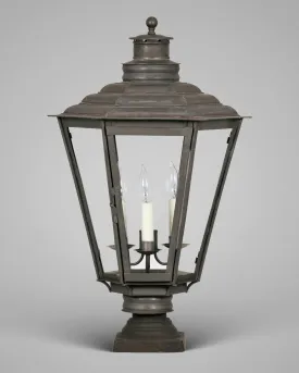 English Gas Exterior Post Lantern Medium