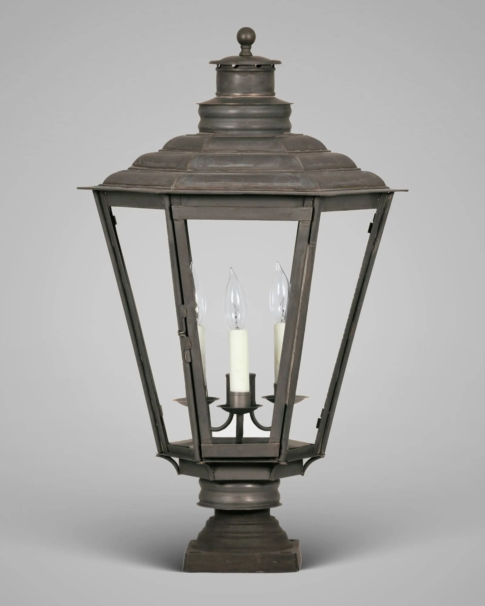 English Gas Exterior Post Lantern Medium