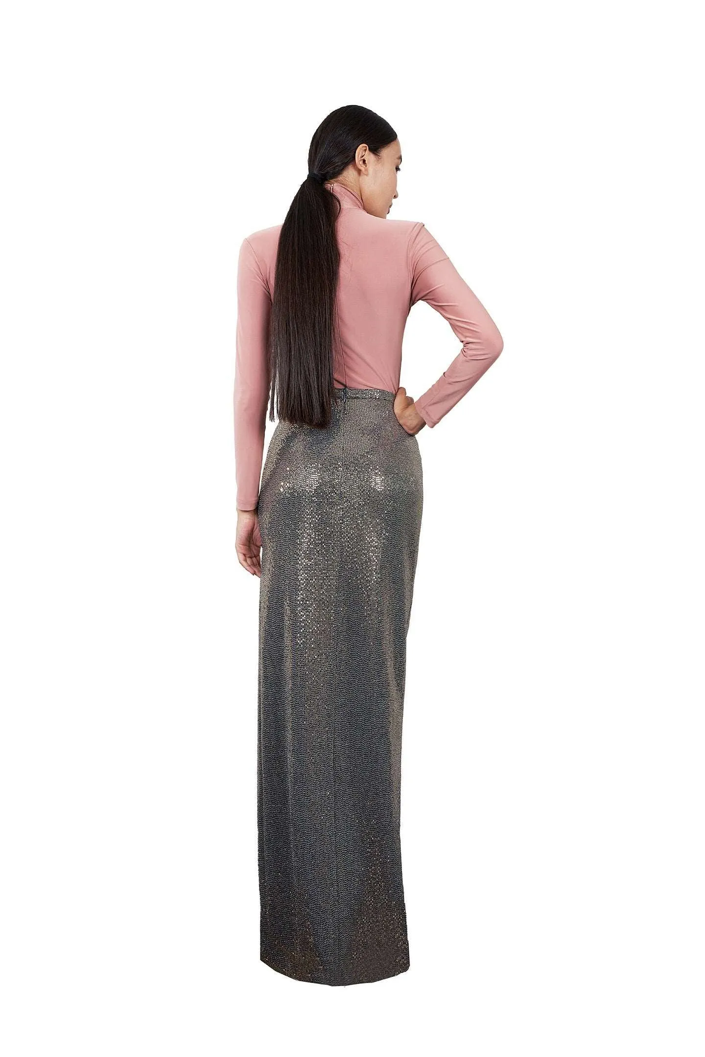 Erida | Captivating Presence: Long Sequin Skirt