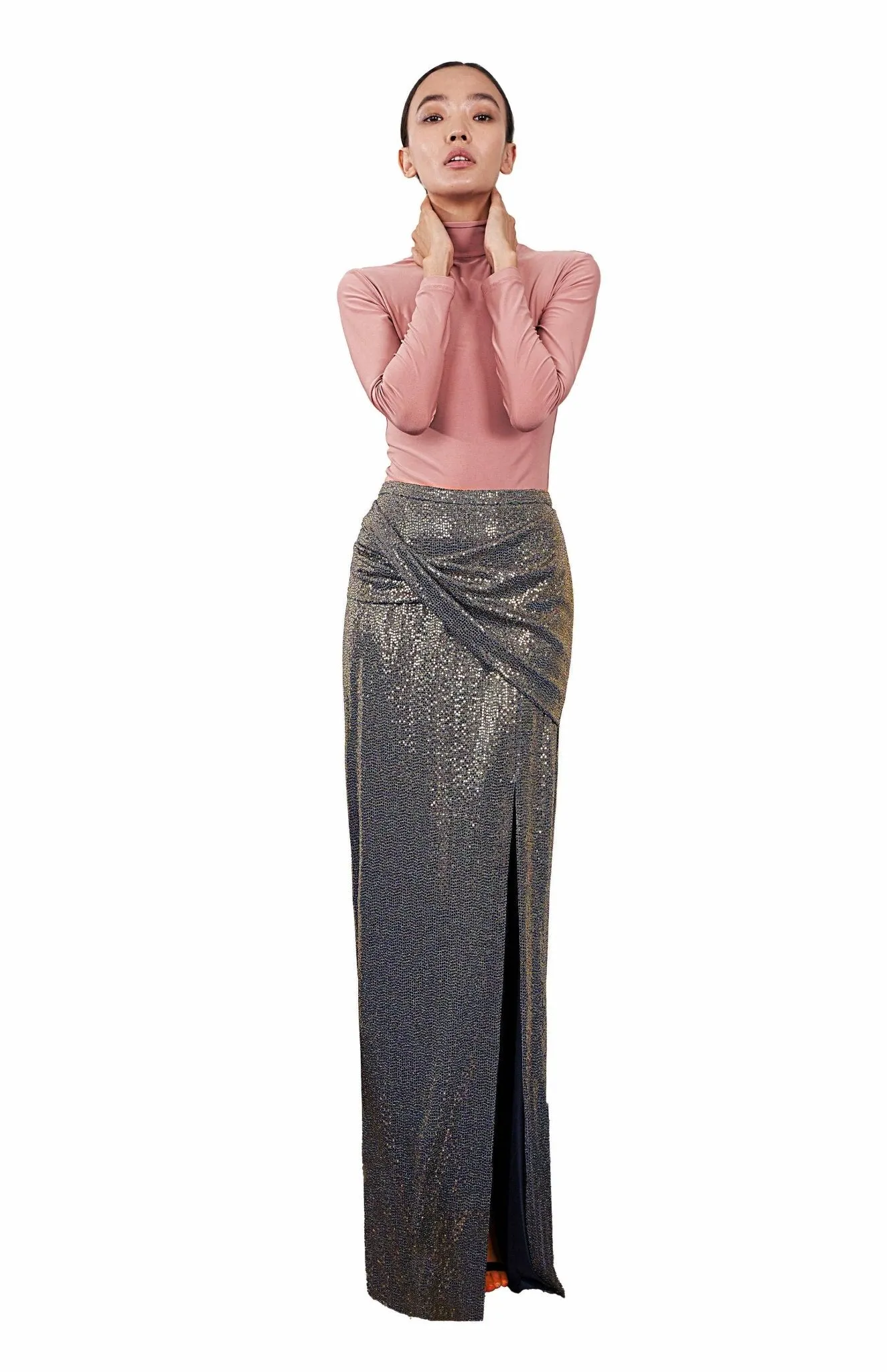 Erida | Captivating Presence: Long Sequin Skirt