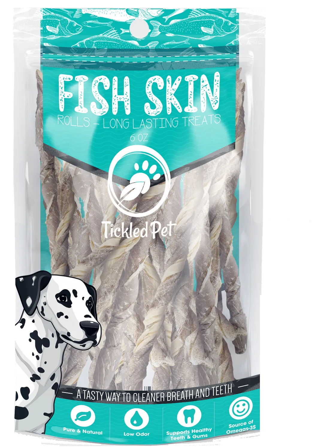 Fish Skin Combo Pack: All-Natural Cod Skin Rolls and Salmon Skin Treats