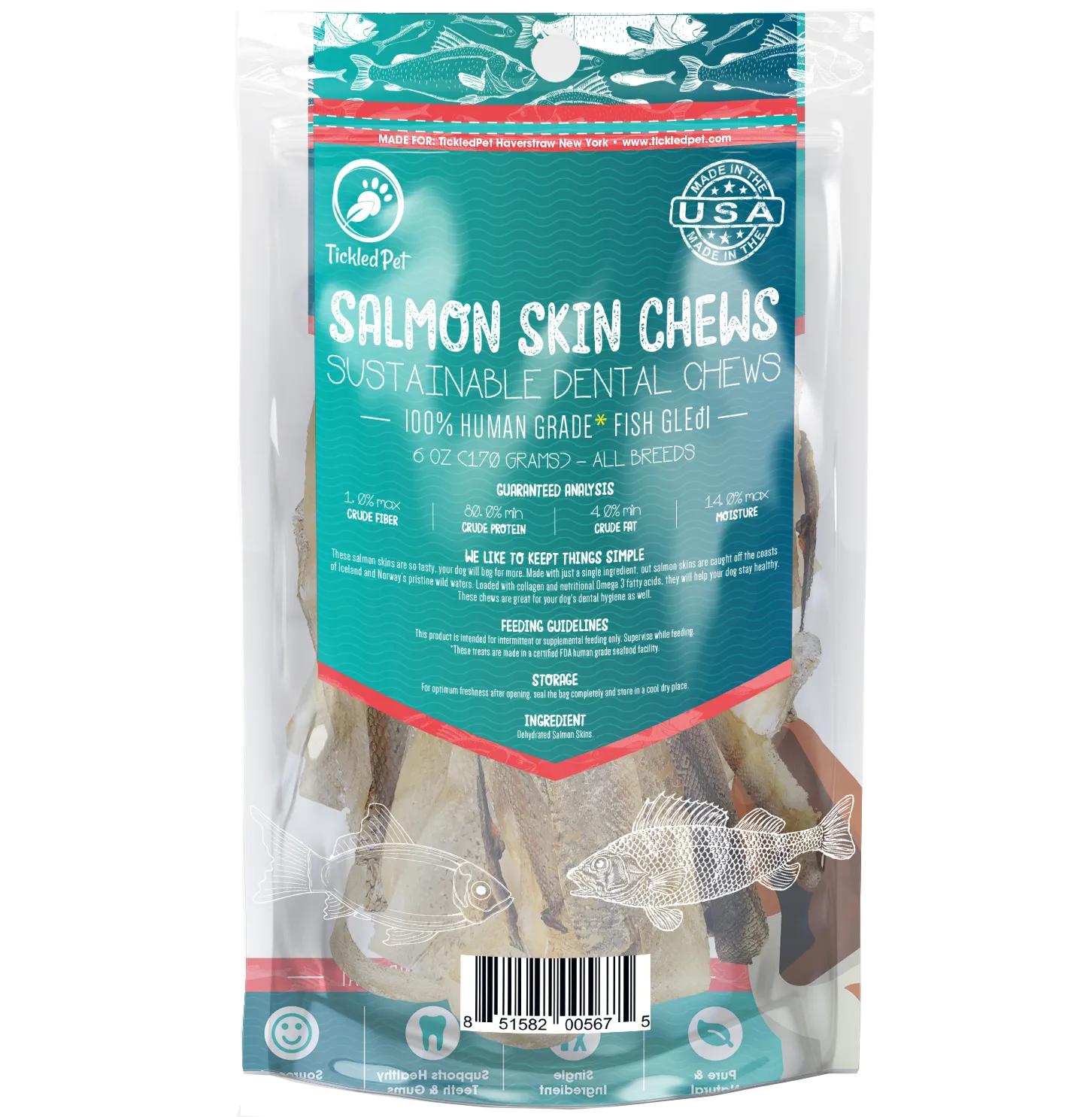 Fish Skin Combo Pack: All-Natural Cod Skin Rolls and Salmon Skin Treats