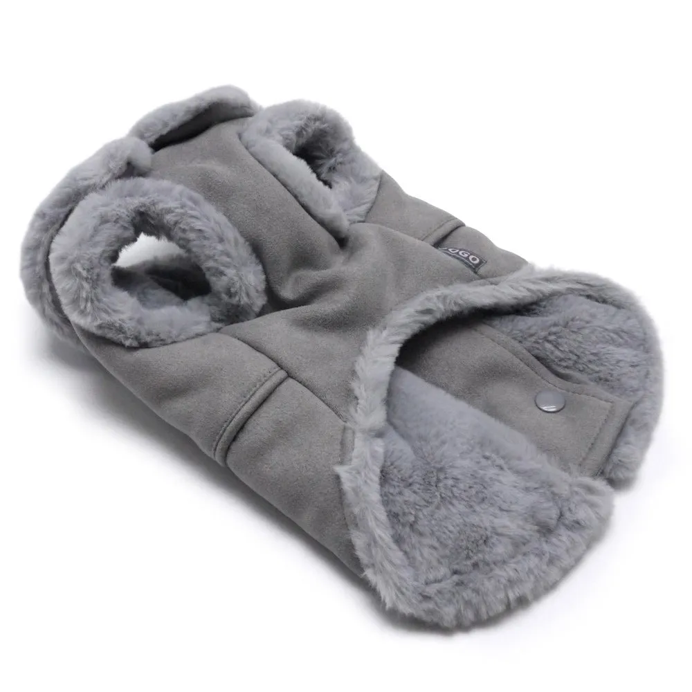 Furry Runner Coat in Gray